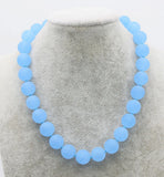 Agate Blurry Round 12/14mm Necklace 17 Inch
