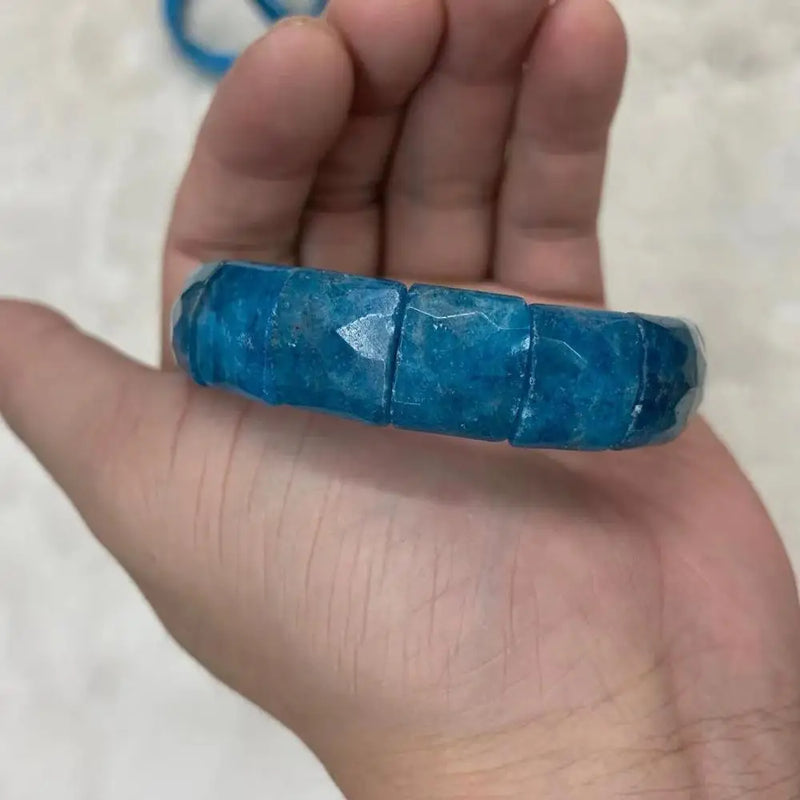 Apatite Stone Beads Bracelet - Gemstone Bangle for Women