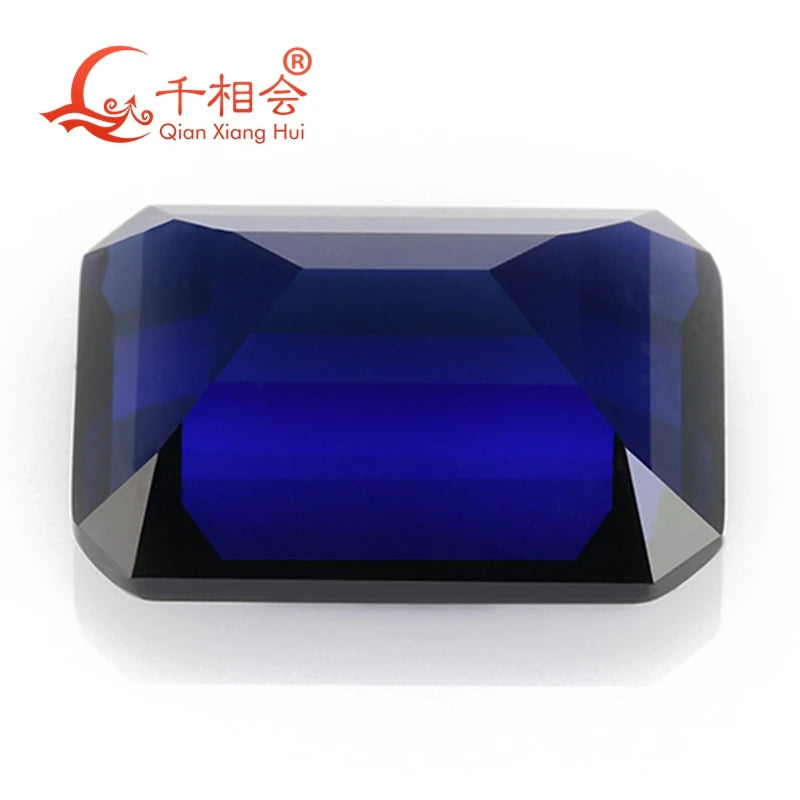 Rect. Shape Emerald Cut Artificial Sapphire Corundum Gemstone for Jewelry Making