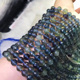 Fluorite Loose Beads Round Faceted 8mm for Jewelry Making 14 Inch