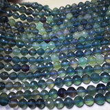 Fluorite Loose Beads Round Faceted 8mm for Jewelry Making 14 Inch
