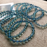 Fluorite Round Bead Bracelet 7.5-Inch Handcrafted Nature Beads