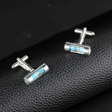 Hourglass Crystal Copper Cufflinks for Tuxedo Business Formal Shirts