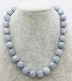 Jade Faceted Round 14mm Necklace 18inch