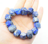 Lapis Baroque Faceted 13*18mm Bracelet 7.5inch Gemstone Beads