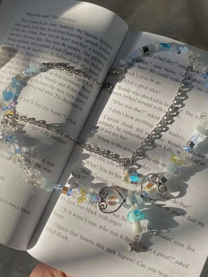Mushroom Crystal Choker Necklace Grunge Charm