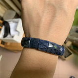 Dumortierite Stone Beads Bracelet Natural Gem Stone Jewelry Bangle