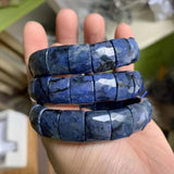 Dumortierite Stone Beads Bracelet Natural Gem Stone Jewelry Bangle