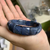 Natural Dumortierite Stone Beads Bracelet Gemstone Jewelry Bangle