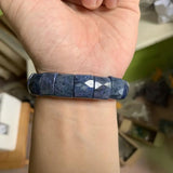 Natural Dumortierite Stone Beads Bracelet Gemstone Jewelry Bangle