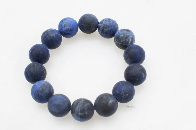 Sodalite Agate Round 14mm Bracelet 7.5inch Beads