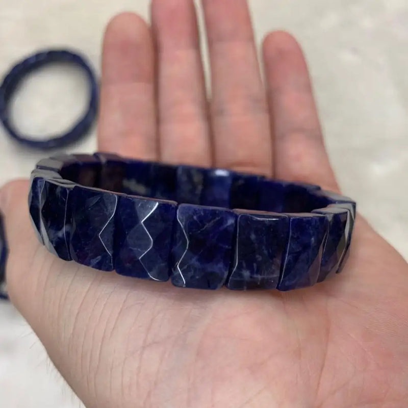 Sodalite Stone Beads Bracelet Natural Gemstone Bangle Charming Jewelry