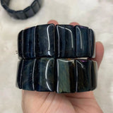 Tiger Eye Stone Beads Bracelet Natural Gemstone Bangle Fine Jewelry for Woman