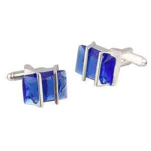 Silver Plated Double Buckle Cufflinks for Tuxedo Shirts