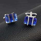 Silver Plated Double Buckle Cufflinks for Tuxedo Shirts