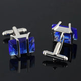 Silver Plated Double Buckle Cufflinks for Tuxedo Shirts