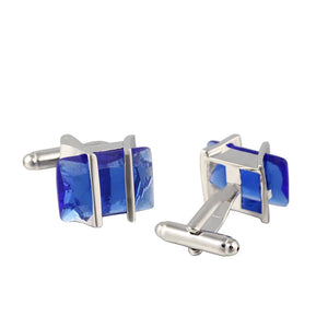 Silver Plated Double Buckle Cufflinks for Tuxedo Shirts