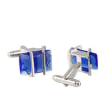 Silver Plated Double Buckle Cufflinks for Tuxedo Shirts