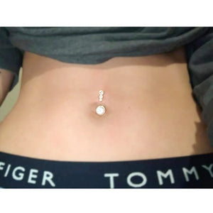 Natural Diaspore Navel Ring Drop Dangle Body Belly Piercing Jewelry