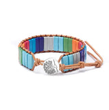 Bohemia Bracelet Amazonite Vintage Leather Wrap