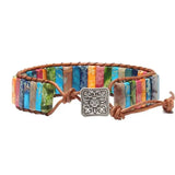 Bohemia Bracelet Amazonite Vintage Leather Wrap