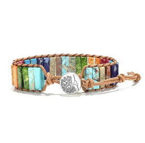 Bohemia Bracelet Amazonite Vintage Leather Wrap