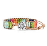 Bohemia Bracelet Amazonite Vintage Leather Wrap