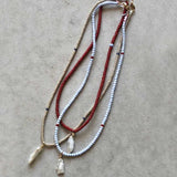 Boho Pearl Choker Periwinkle Pendant Necklace Women Seed Bead Collar