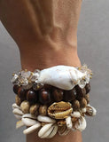 Boho Big Puka Cowrie Shell Bracelet for Women