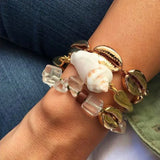 Boho Big Puka Cowrie Shell Bracelet for Women