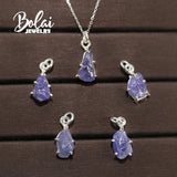 Natural Tanzanite Rough Pendant 925 Sterling Silver Gem Boutique Jewelry