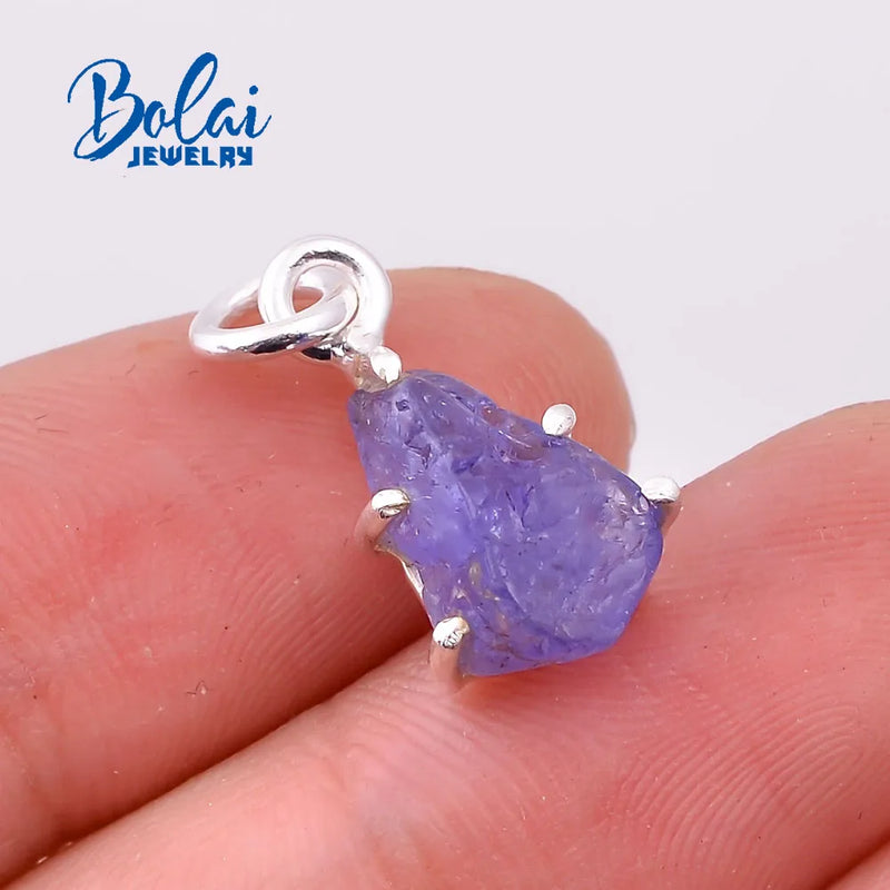 Natural Tanzanite Rough Pendant 925 Sterling Silver Gem Boutique Jewelry
