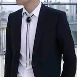 Leather Bolo Tie Men Choker Necklace Women Vintage