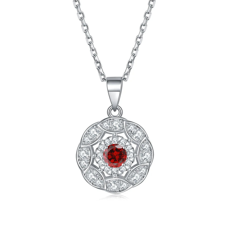 S925 Sterling Silver Round Border Necklace Pendant