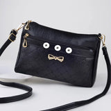 Bow-Knot PU Leather Snap Button Jewelry Bag for Women - QB2106
