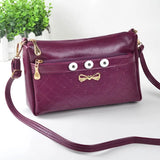 Bow-Knot PU Leather Snap Button Jewelry Bag for Women - QB2106