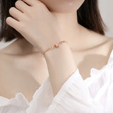 925 Sterling Silver 4 Leaf Clover Bracelet Outlet Women's Hand Bracelets