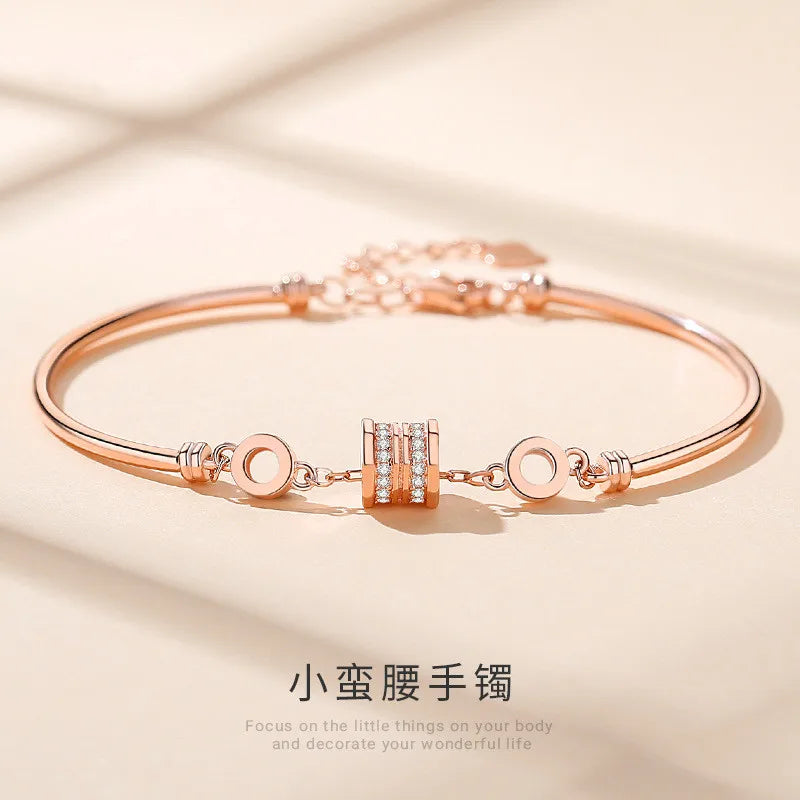 925 Sterling Silver 4 Leaf Clover Bracelet Outlet Women's Hand Bracelets
