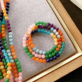 Gemstone Beads Bracelet Amethyst Lapis Lazuli Aventurine Natural Stone Jewelry