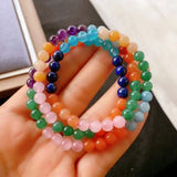 Gemstone Beads Bracelet Amethyst Lapis Lazuli Aventurine Natural Stone Jewelry
