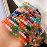 Gemstone Beads Bracelet Amethyst Lapis Lazuli Aventurine Natural Stone Jewelry