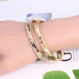 Colorful Enamel Peony Flower Bracelet, Gift for Mother