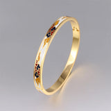 Colorful Enamel Peony Flower Bracelet, Gift for Mother