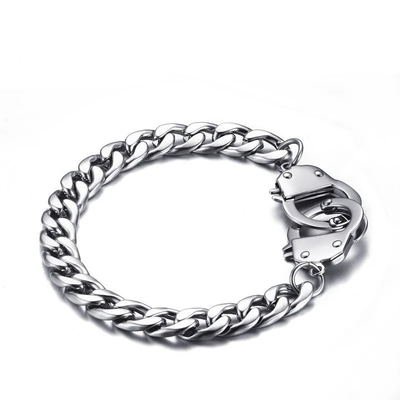 Stainless Steel Handcuffs Chain Bracelet for Men
