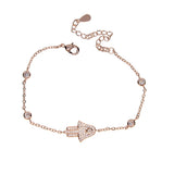 Women's CZ Zirconia Crystals Bracelets Rose Hand Jewelry