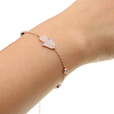 Women's CZ Zirconia Crystals Bracelets Rose Hand Jewelry