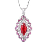 Red Jewels Ring Necklace Pendant