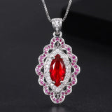 Red Jewels Ring Necklace Pendant