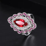 Red Jewels Ring Necklace Pendant