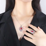 Red Jewels Ring Necklace Pendant